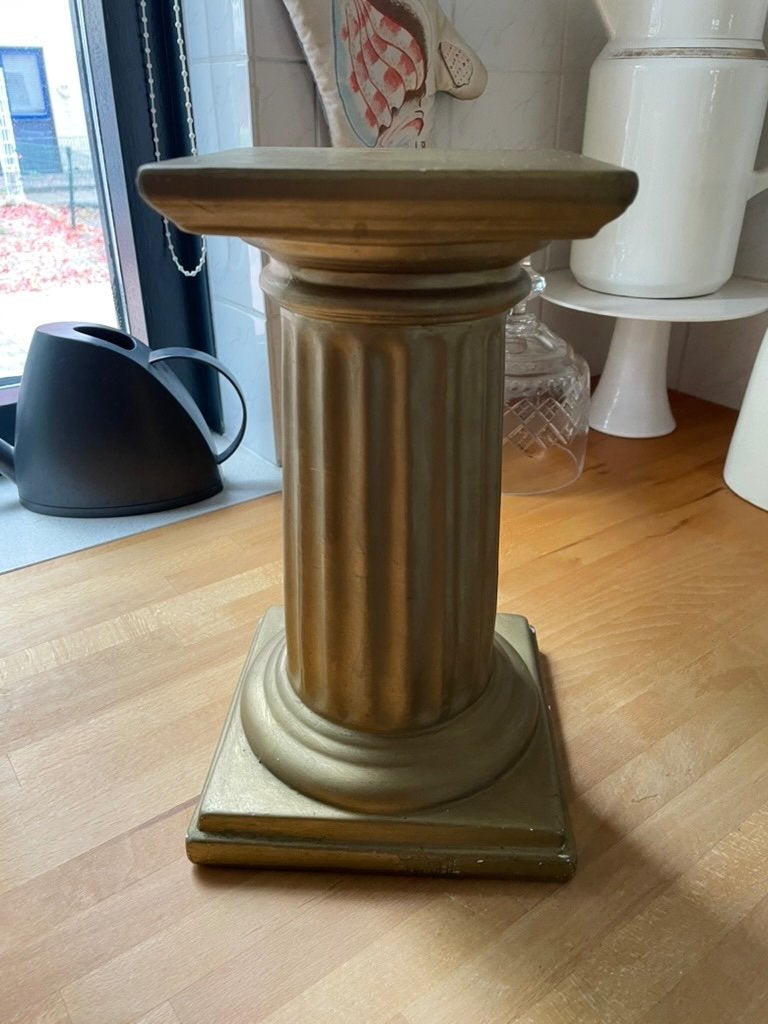 Goudkleurige pilaar / plantenzuil 30 cm hoog, Huis en Inrichting, Woonaccessoires | Zuilen en Pilaren, Ophalen of Verzenden, Gebruikt