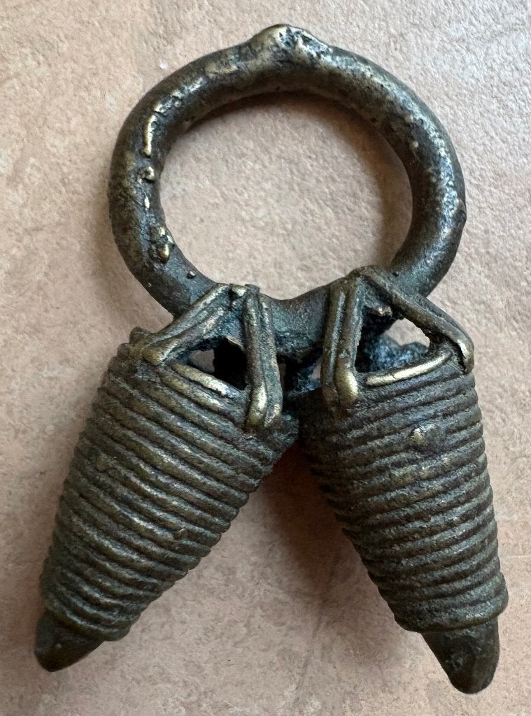 Bronzen vruchtbaarheidsring, Dogon volk, Mali, Antiek en Kunst, Kunst | Niet-Westerse kunst, Sieraad, Afrika, Brons, Handgemaakt
