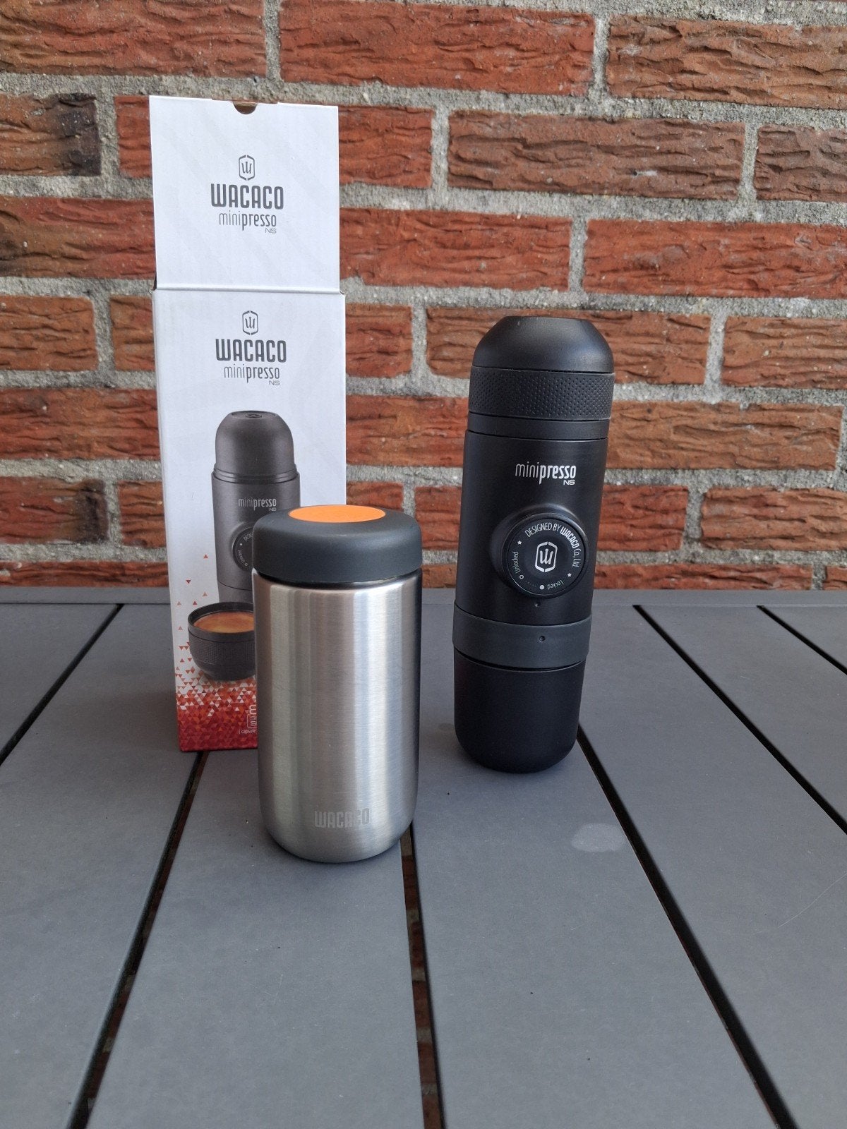 Wacaco Minipresso Draagbaar Espresso Apparaat, Espresso apparaat, Gemalen koffie, Ophalen of Verzenden, Zo goed als nieuw