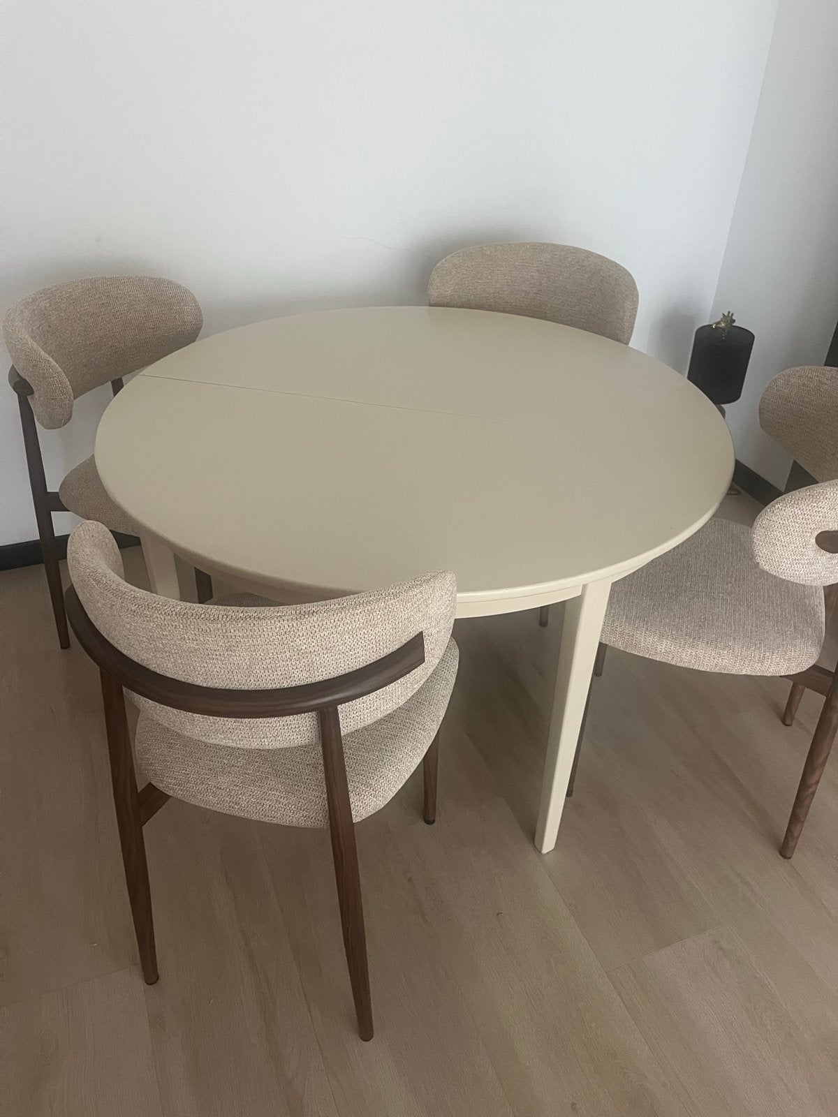 Uitschuifbare ronde eettafel 115-185 cm, Ophalen, Gebruikt, 100 tot 150 cm, Rond