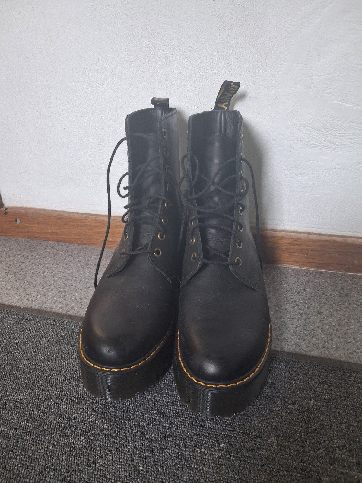 Dr Martens Zwart Leren Hoge Boots, Zwart, Lage of Enkellaarzen, Nieuw, Ophalen of Verzenden