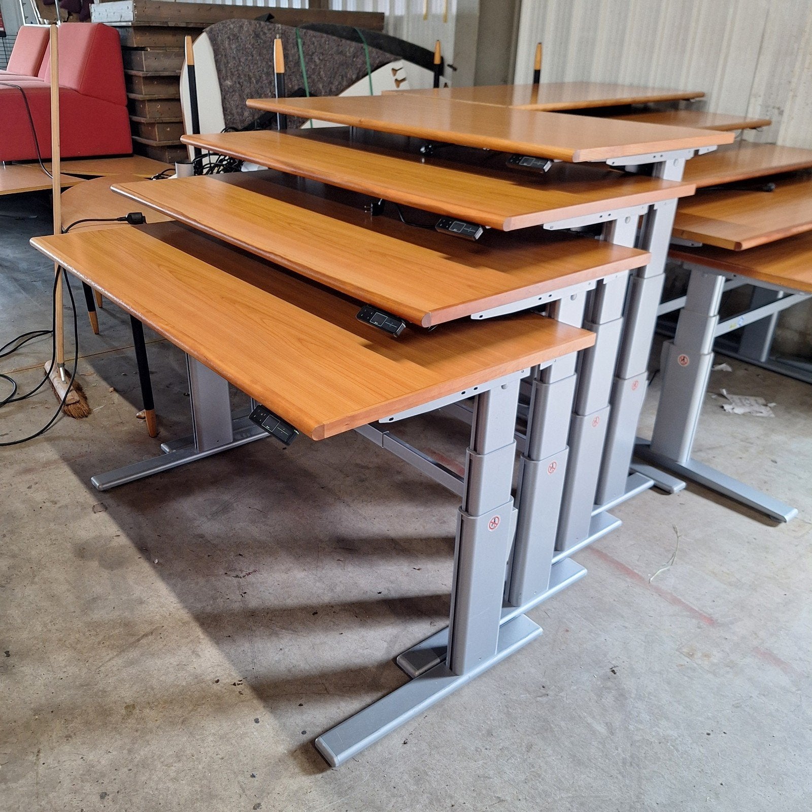 Elektrisch zit-sta bureau 160x80 cm > h63>128 cm, Ophalen, Zit-sta bureau, 160 cm, Gebruikt