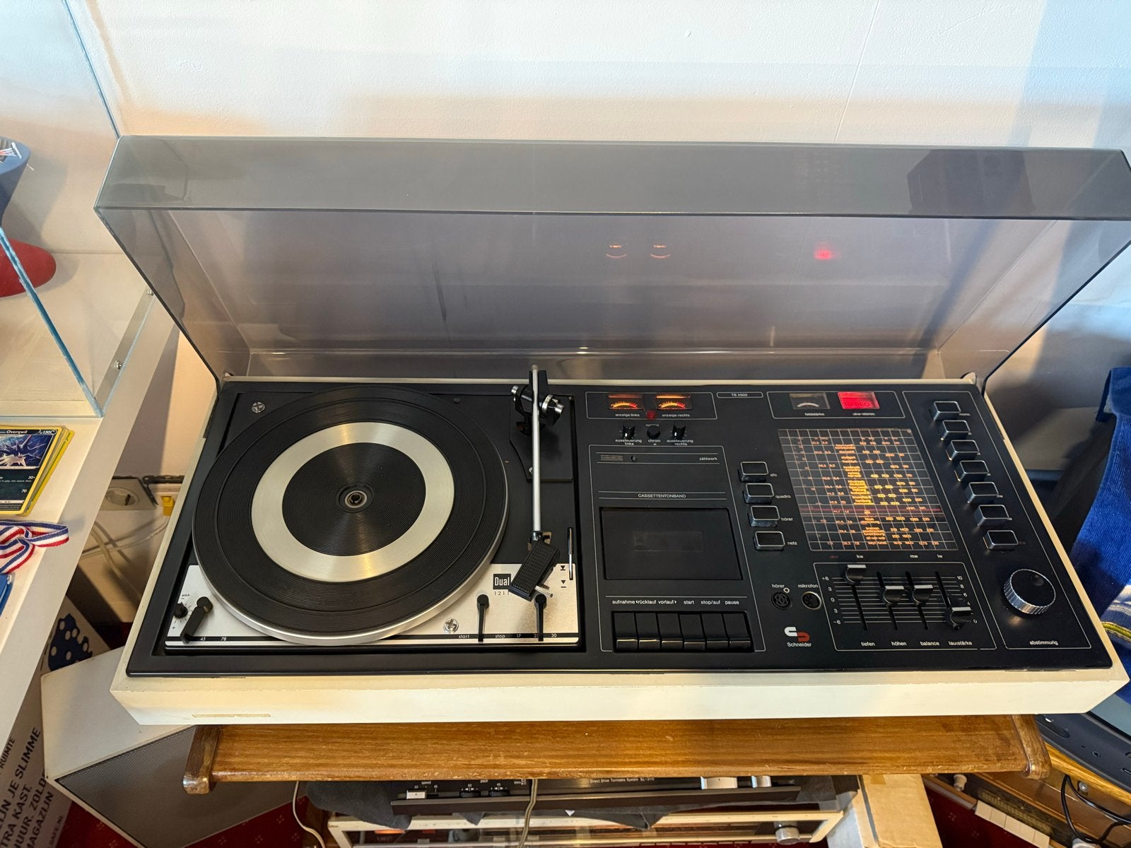 Schneider TS 2502 Stereo Installatie met Dual Platenspeler, Overige merken, Gebruikt, Cassettedeck, Losse componenten
