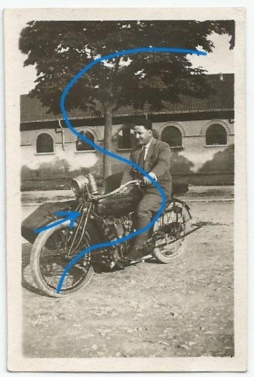 Indian carbid lamp motor moto foto, Verzamelen, Verzenden, Foto, Zo goed als nieuw, Voor 1940