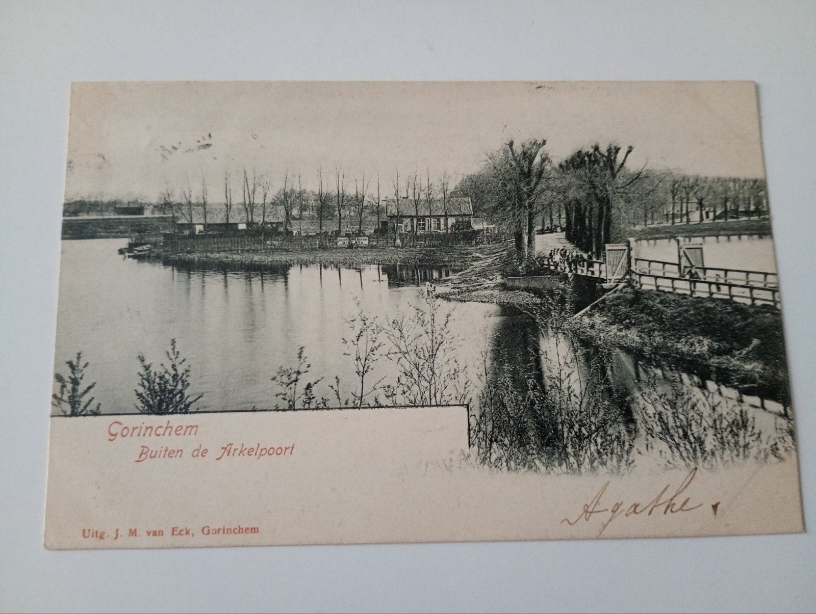 Gorinchem Buiten de Arkelpoort 1902, Verzamelen, Ophalen of Verzenden, Voor 1920, Gelopen, Zuid-Holland