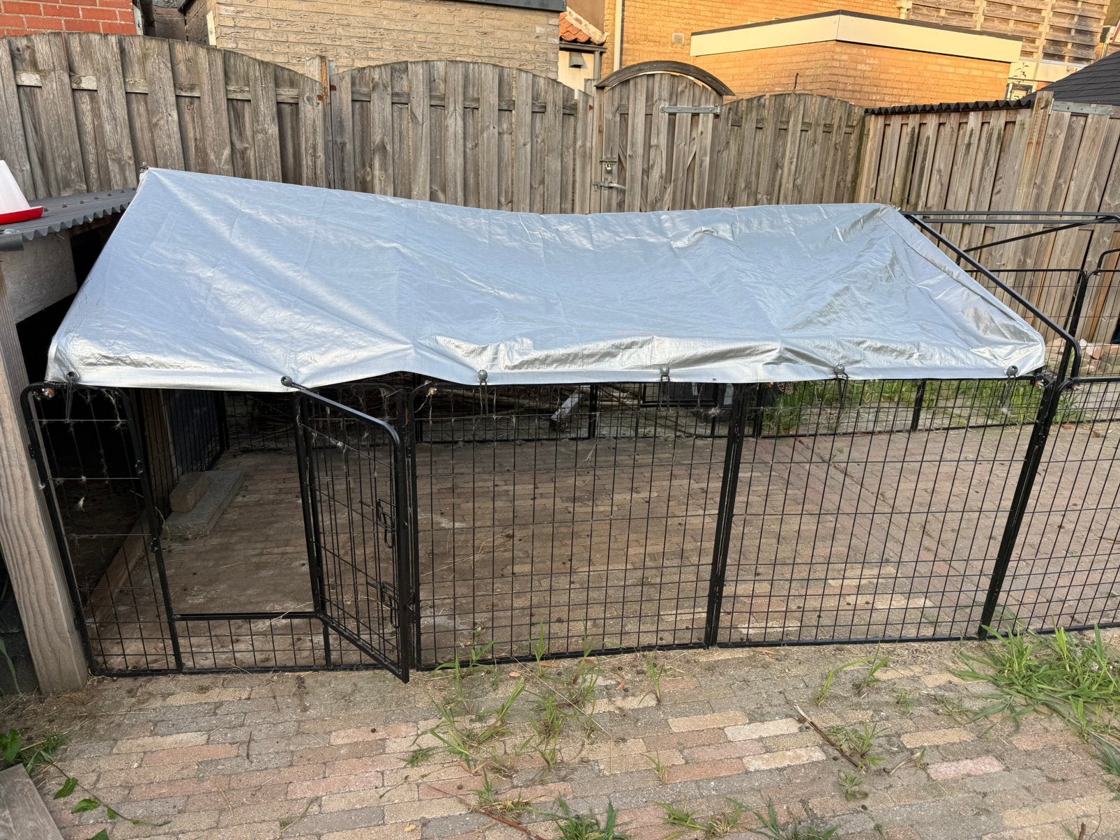 Konijnenren met dak/zeil, Verzenden, Zo goed als nieuw, 110 cm of meer, 100 cm of meer