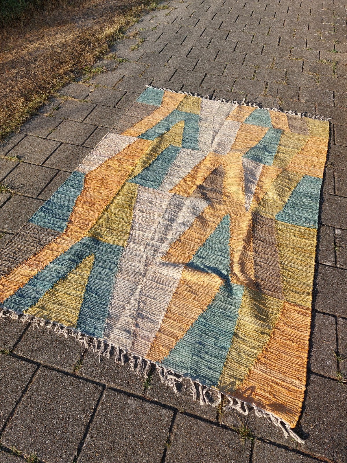 prachtig schoon kleurrijk vloerkleed, Huis en Inrichting, Ophalen, Zo goed als nieuw, Rechthoekig, 200 cm of meer