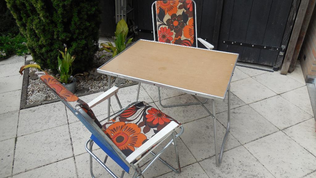 kampeerstoelen klapstoelen vintage hip oldtimer camper, Ophalen, Gebruikt