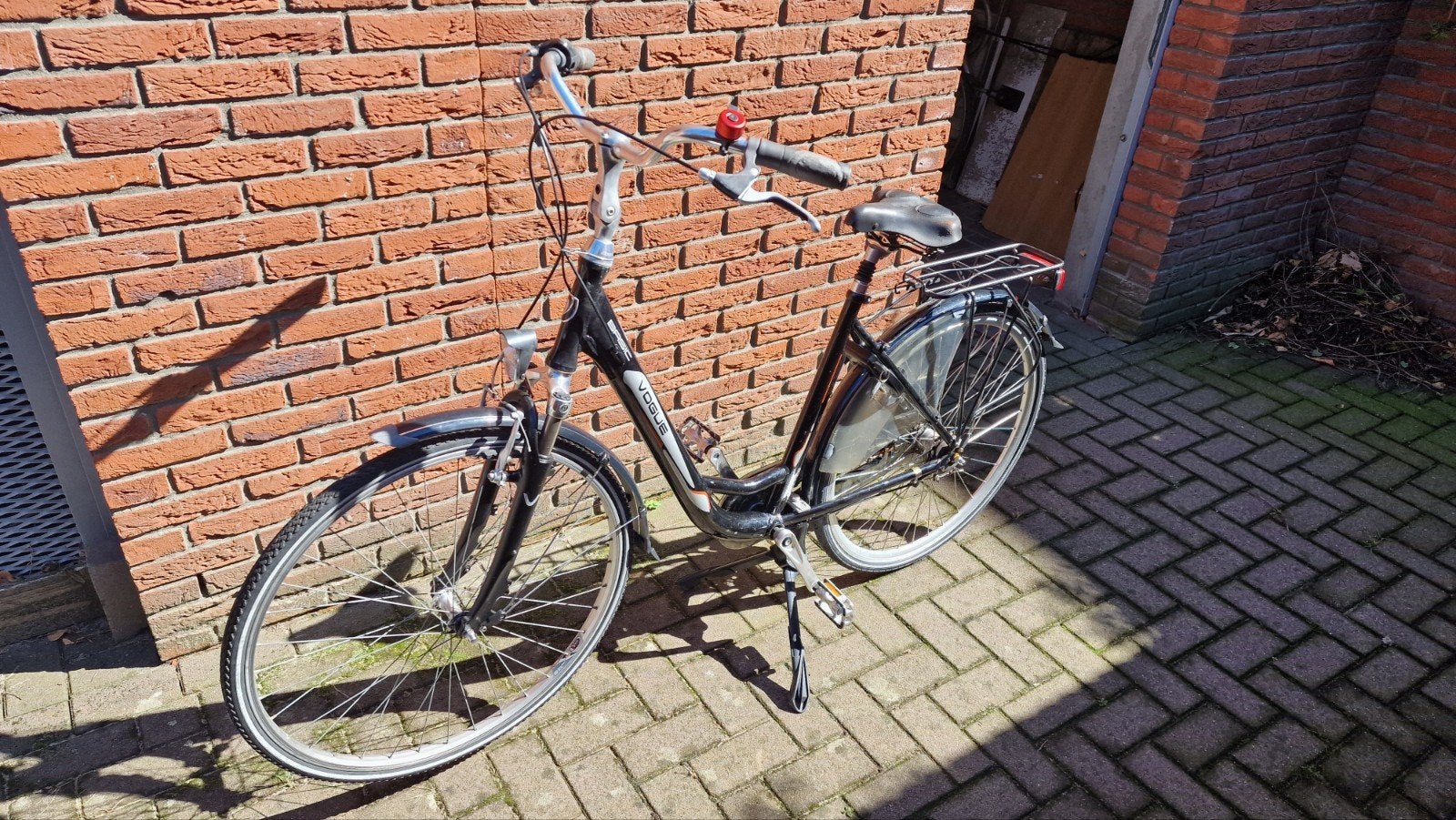 damesfiets Vogue basic ,,zwart-grijs, lichtgewicht., Velgrem, (Extra) lage instap, Zo goed als nieuw, 50 tot 53 cm