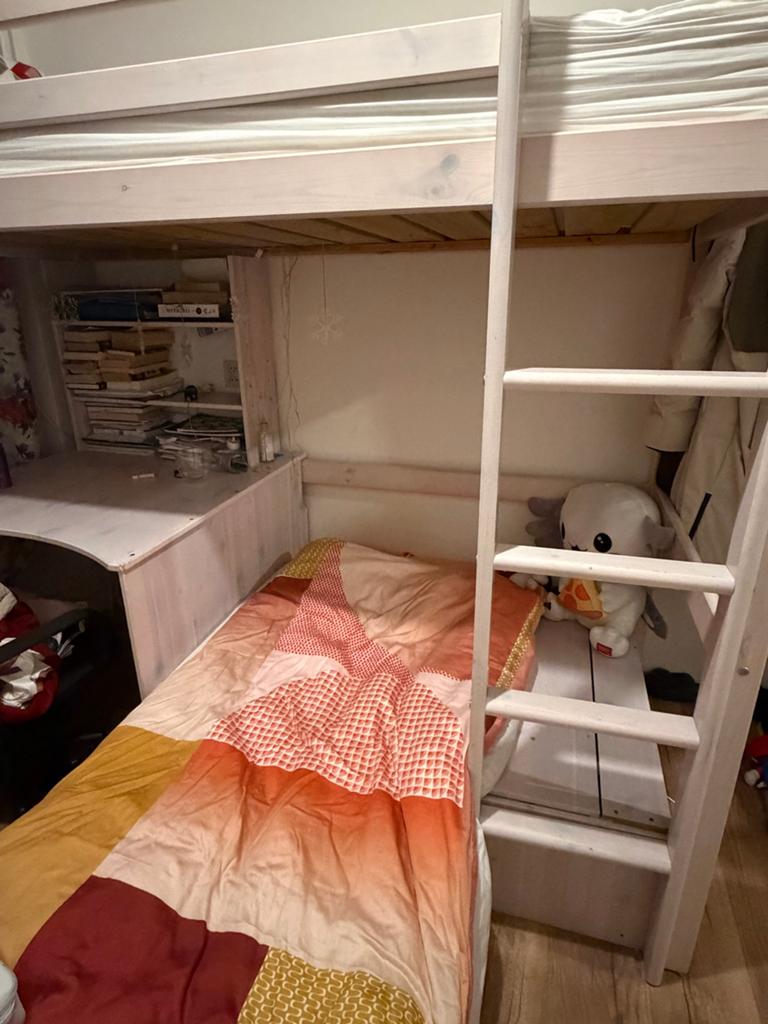 Halfhoogslaper met bureau en opbergruimte - 5 jaar oud, 90 cm, Eenpersoons, Minder dan 160 cm, Ophalen of Verzenden
