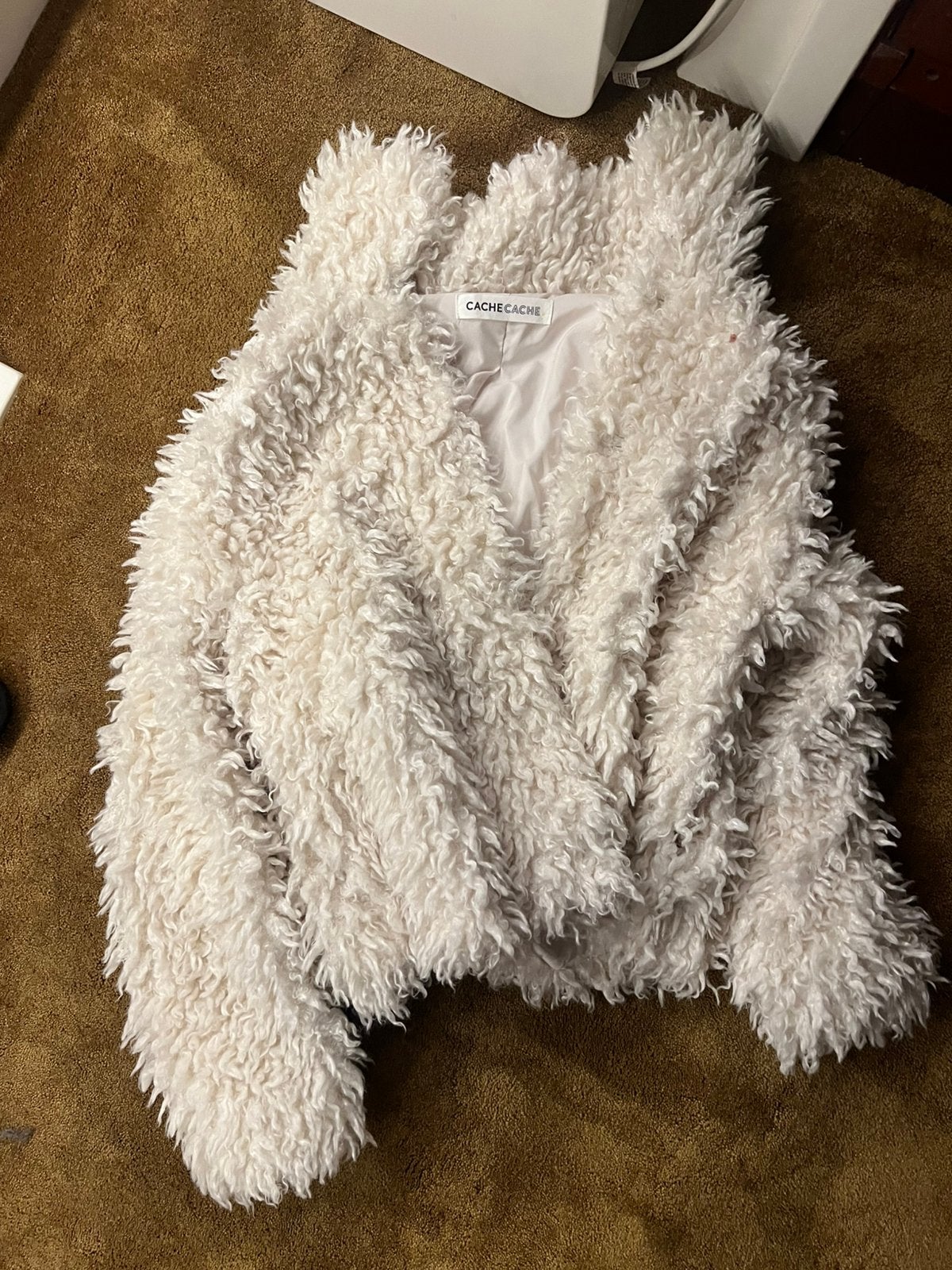 Faux fur jas, Verzenden, Gedragen, Maat 36 (S), Wit