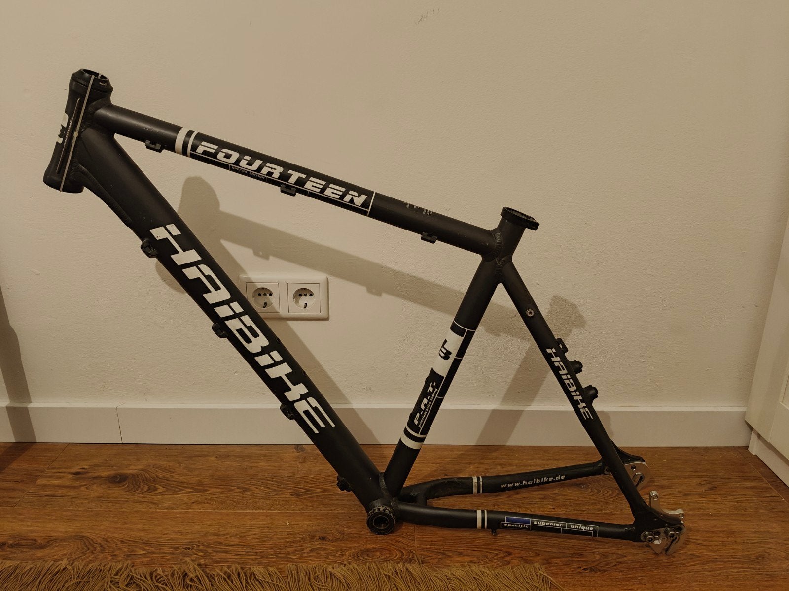 Haibike Fourteen Rohloff Fietsframe met Crankstel - Gebruikt, Frame, Gebruikt, Ophalen of Verzenden, Aluminium