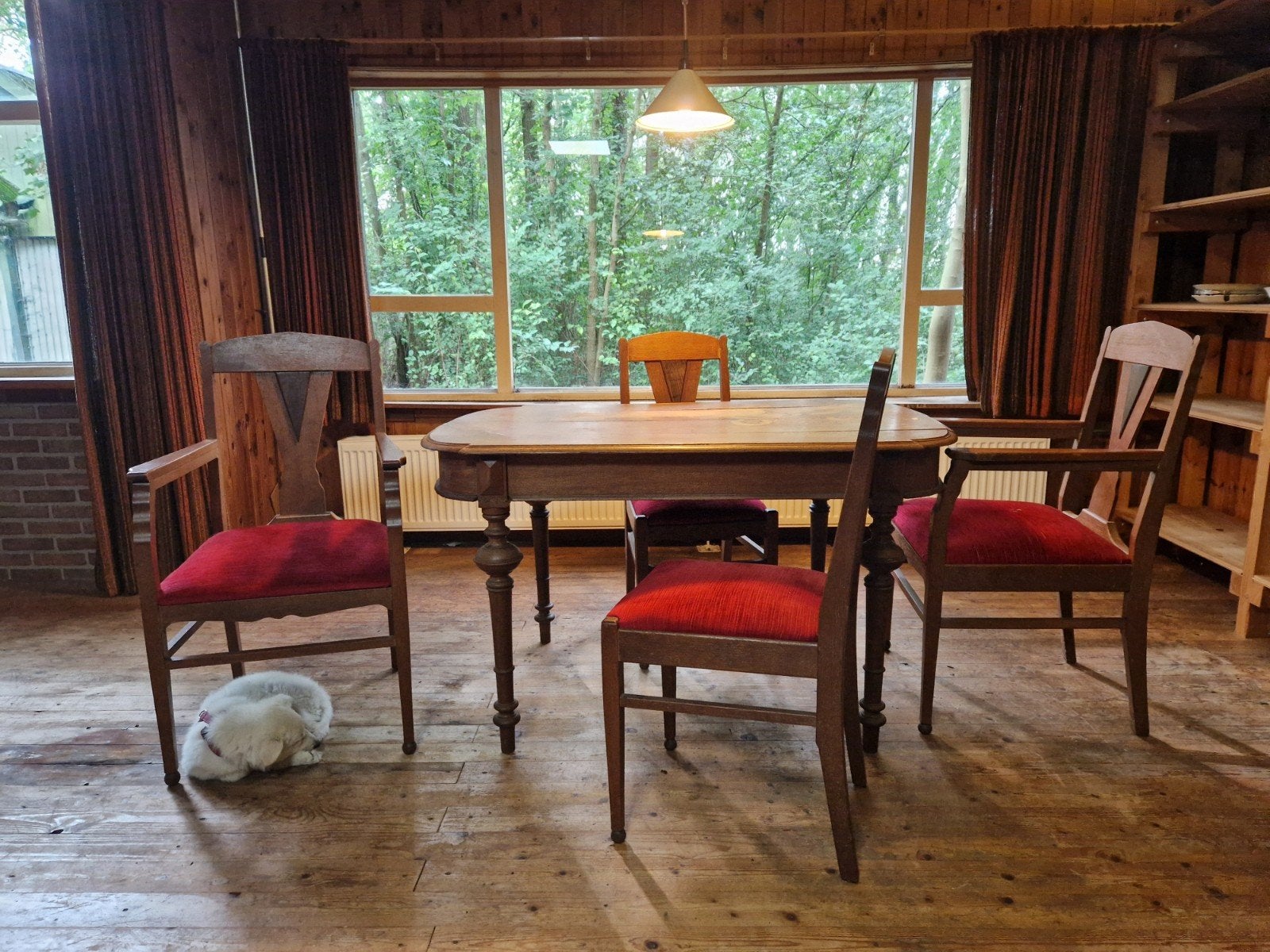 Biedermeier set tafel en 4 stoelen Art deco, Ophalen
