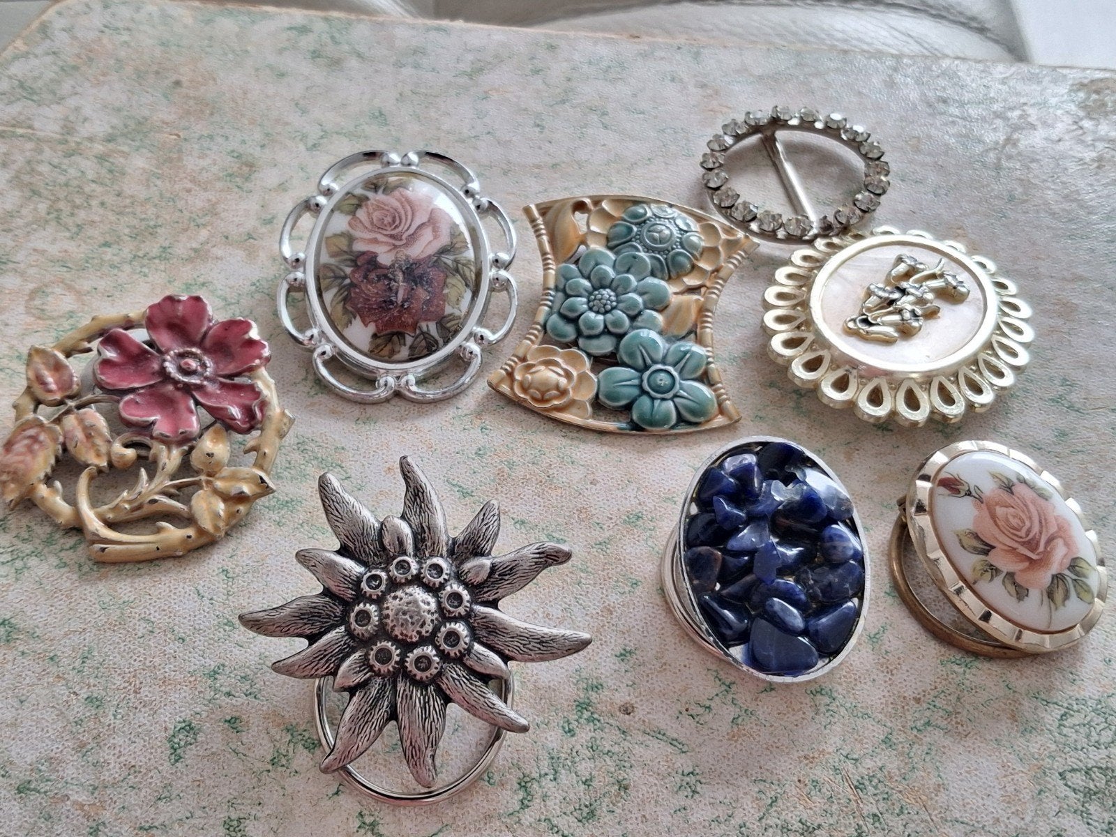 Shawlclips,sjaalklemmen uit verzameling 8 stuks, Ophalen of Verzenden, Overige materialen, Overige typen