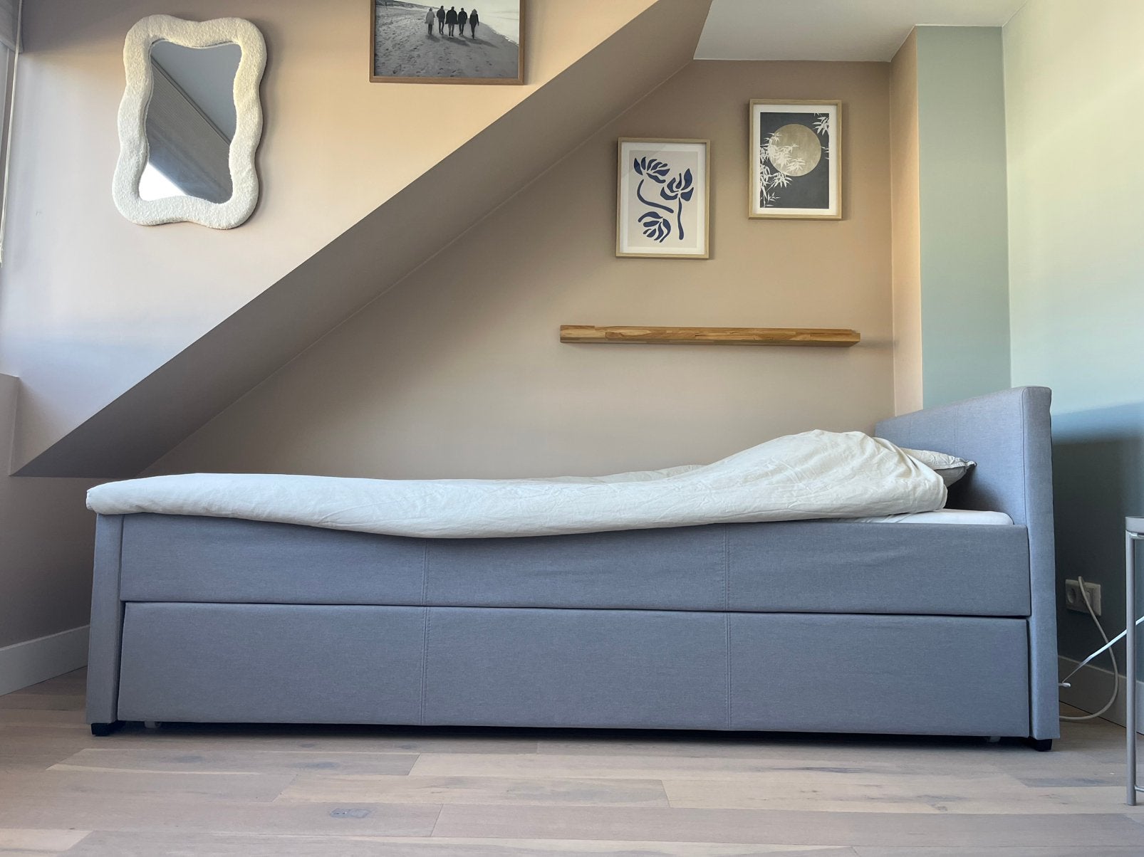 Onderschuifbed 2-persoons 90 x 200 cm incl matrassen, Huis en Inrichting, Ophalen, Gebruikt, Tweepersoons