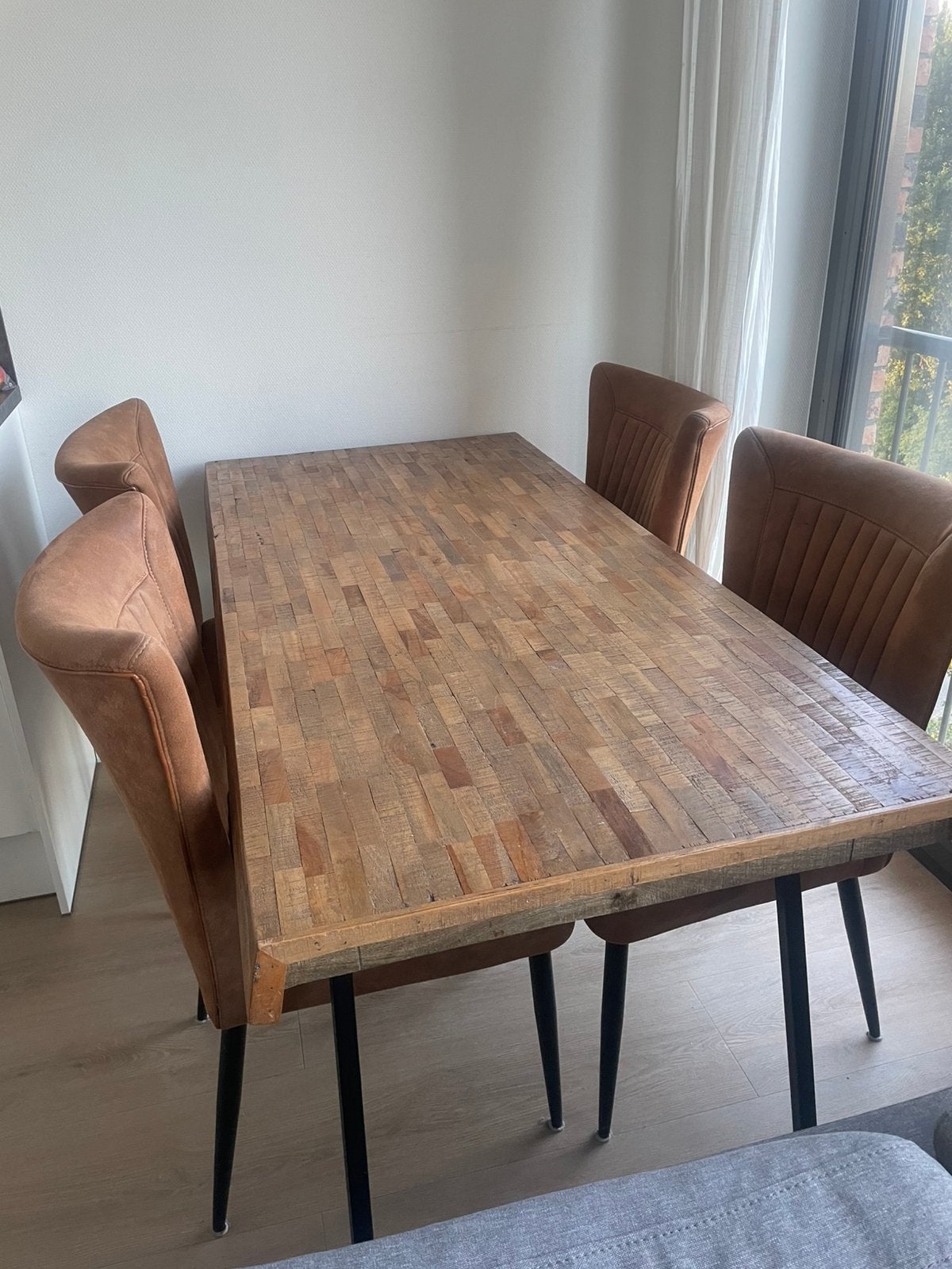 Eettafel met stoelen, Ophalen, Gebruikt, 4 tot 6 stoelen