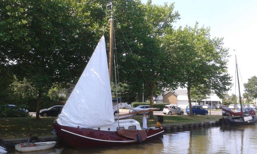 Zeeschouw platbodem, Watersport en Boten, Platbodems, Gebruikt, Schouw, Staal, Afdekzeil, Antifouling, Keuken, Koelkast, Overkapping/tent