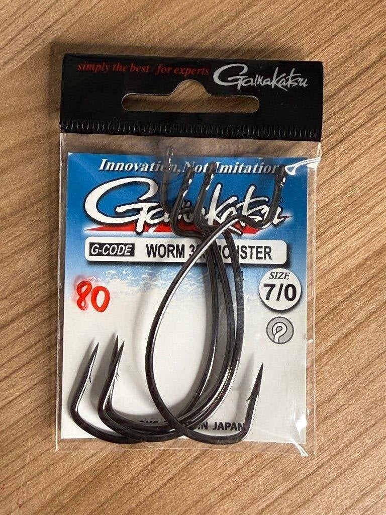 Gamakatsu G-Code Worm 34 Monster haken maat 7/0, Haak, Nieuw, Ophalen of Verzenden, E