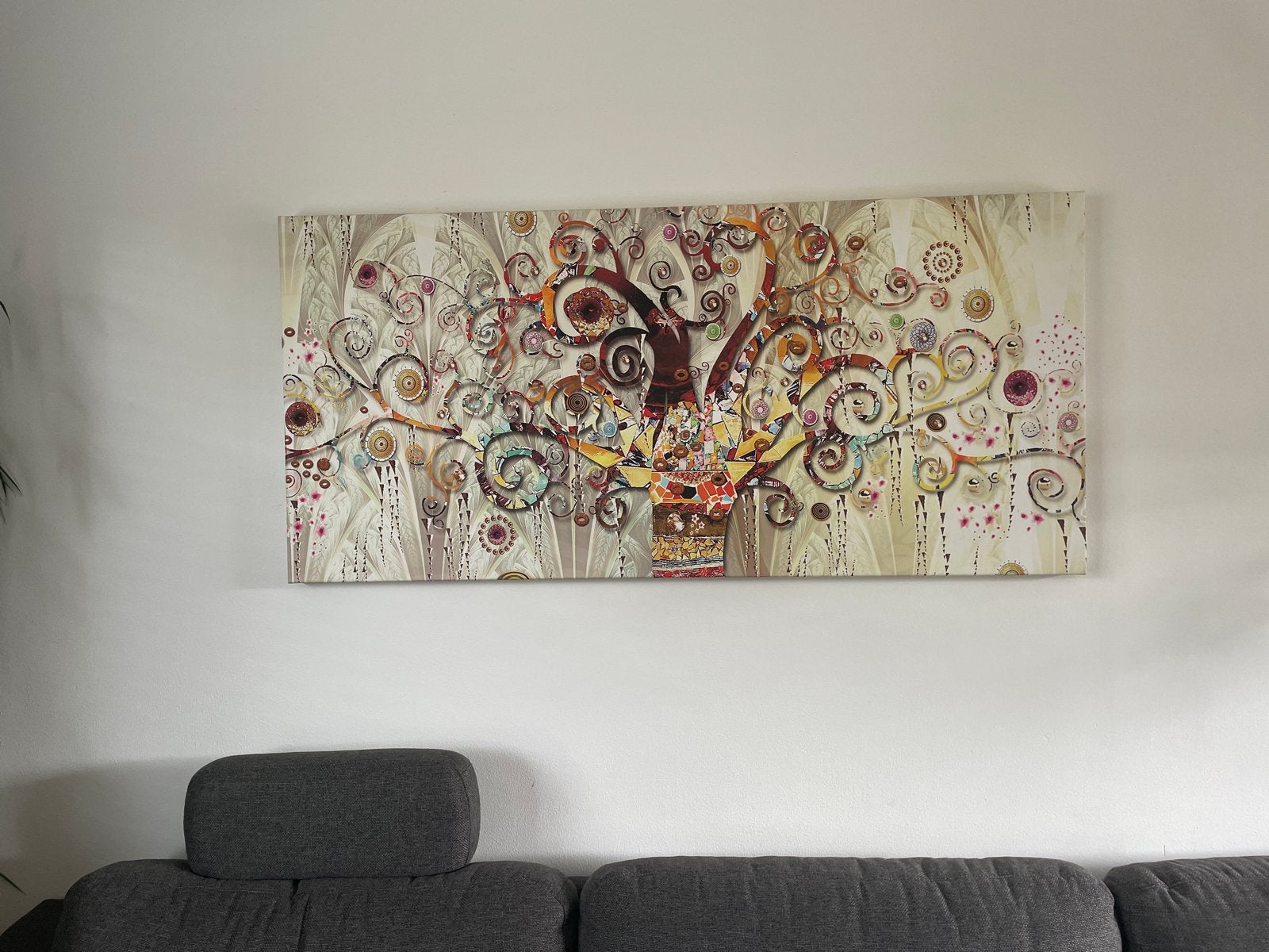 Canvas schilderij: boom van het leven / levensboom 150 x 80, Abstract, Ophalen of Verzenden, Print, Op houten frame