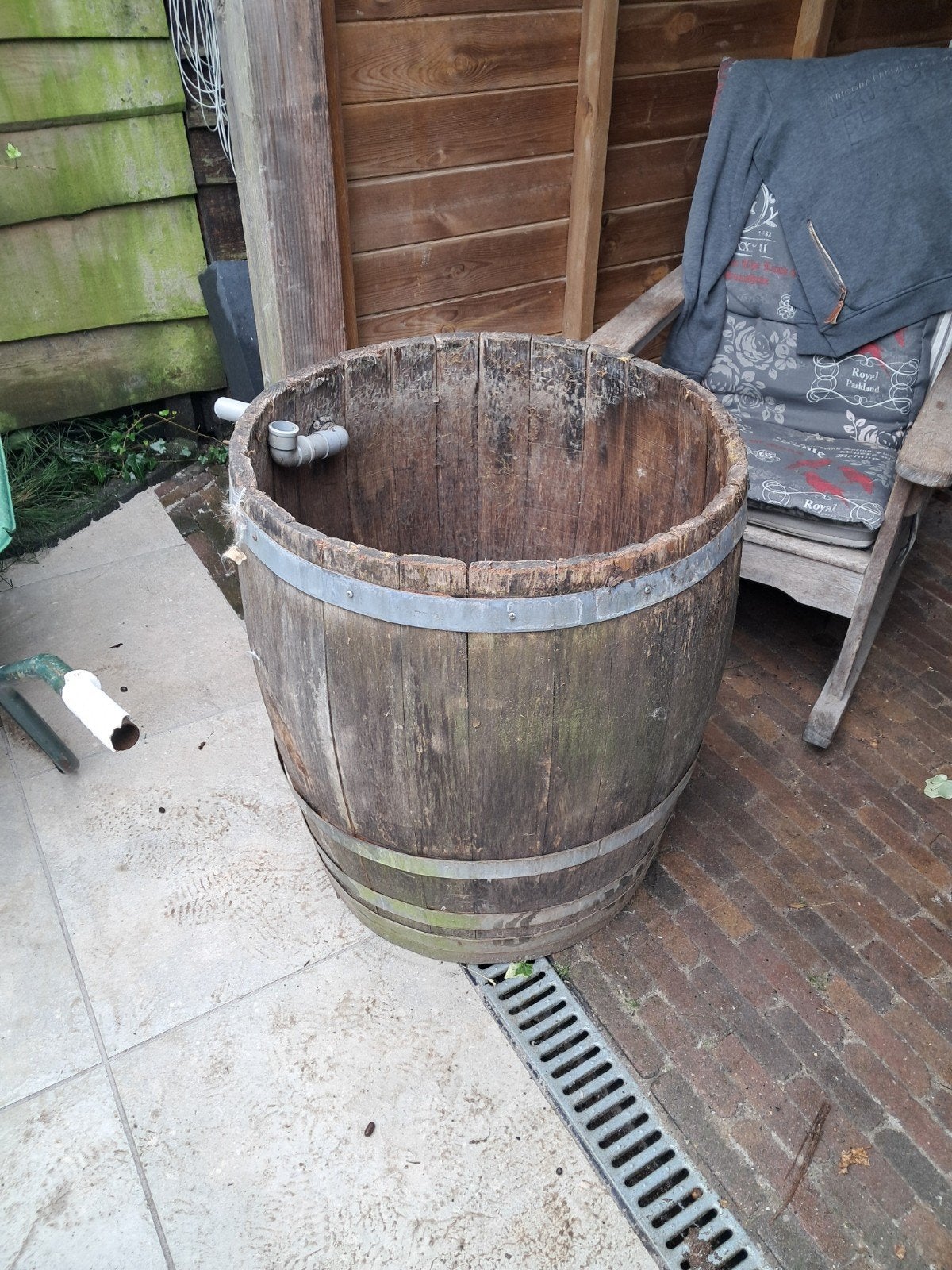 Houten regenton / wijnvat, Tuin en Terras, 150 liter of meer, Ophalen, Gebruikt, Hout