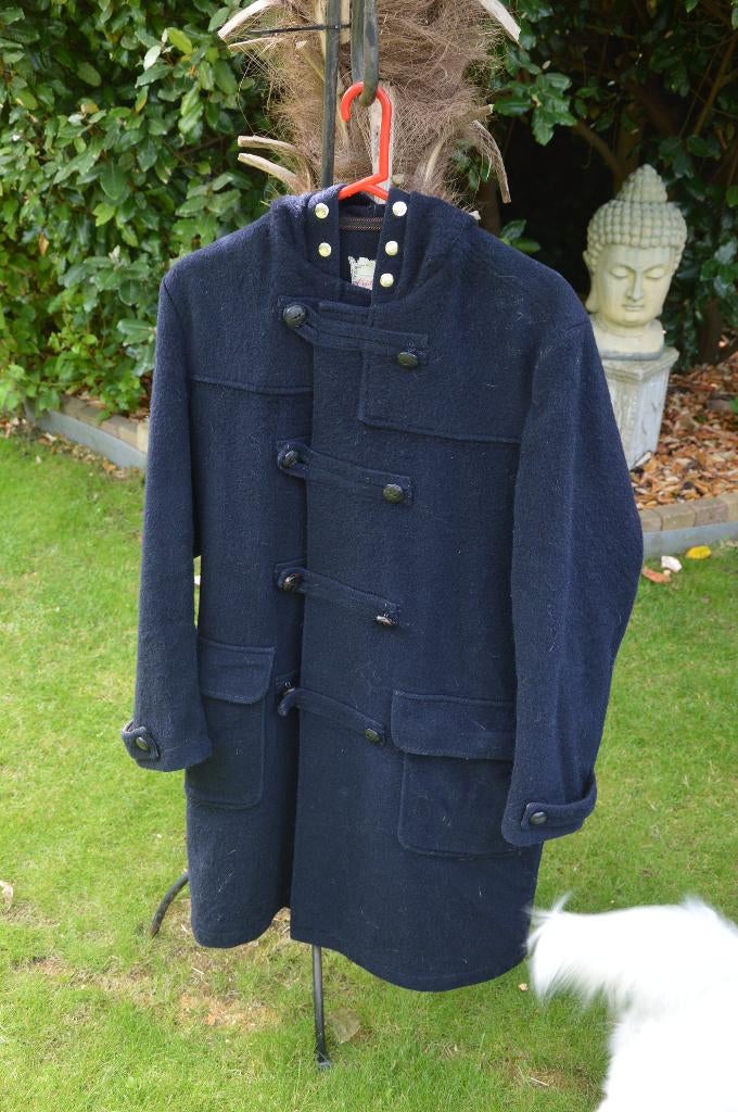 Vintage winterjas Leidse Zeeduffel jas/ Jopper/ houtje touwt, Maat 52/54 (L), Ophalen of Verzenden, Gedragen, Blauw