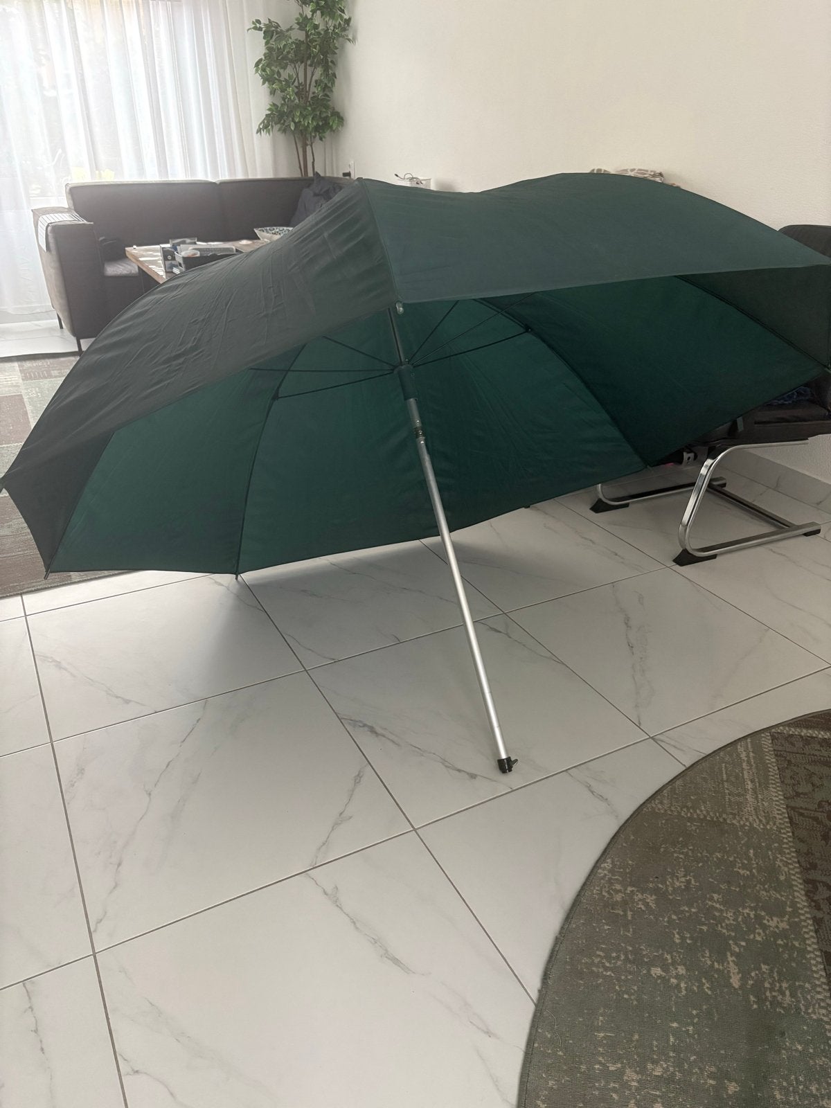 Grote parasol/paraplu - Donkergroen, Ophalen of Verzenden, Zo goed als nieuw