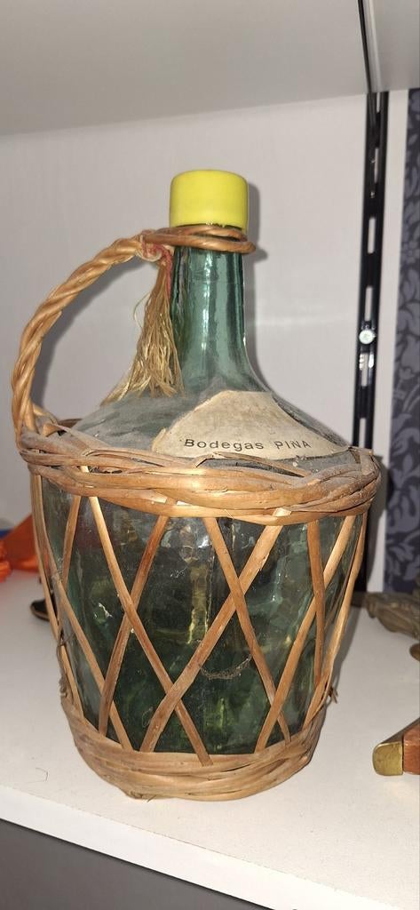 Vintage kruik met rieten omhulsel - Bodegas Piña, Ophalen of Verzenden