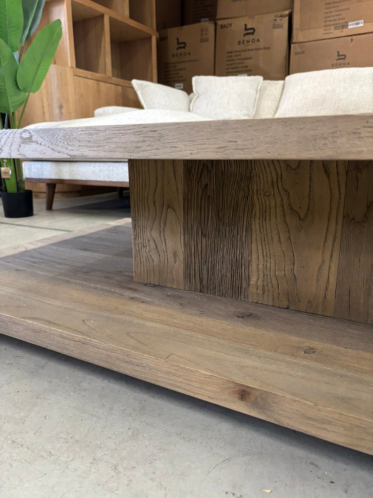Salontafel Vermont eikenhout 160 x 80 cm van Rivièra Maison, Ophalen, Minder dan 45 cm, Rustiek, Onbekend