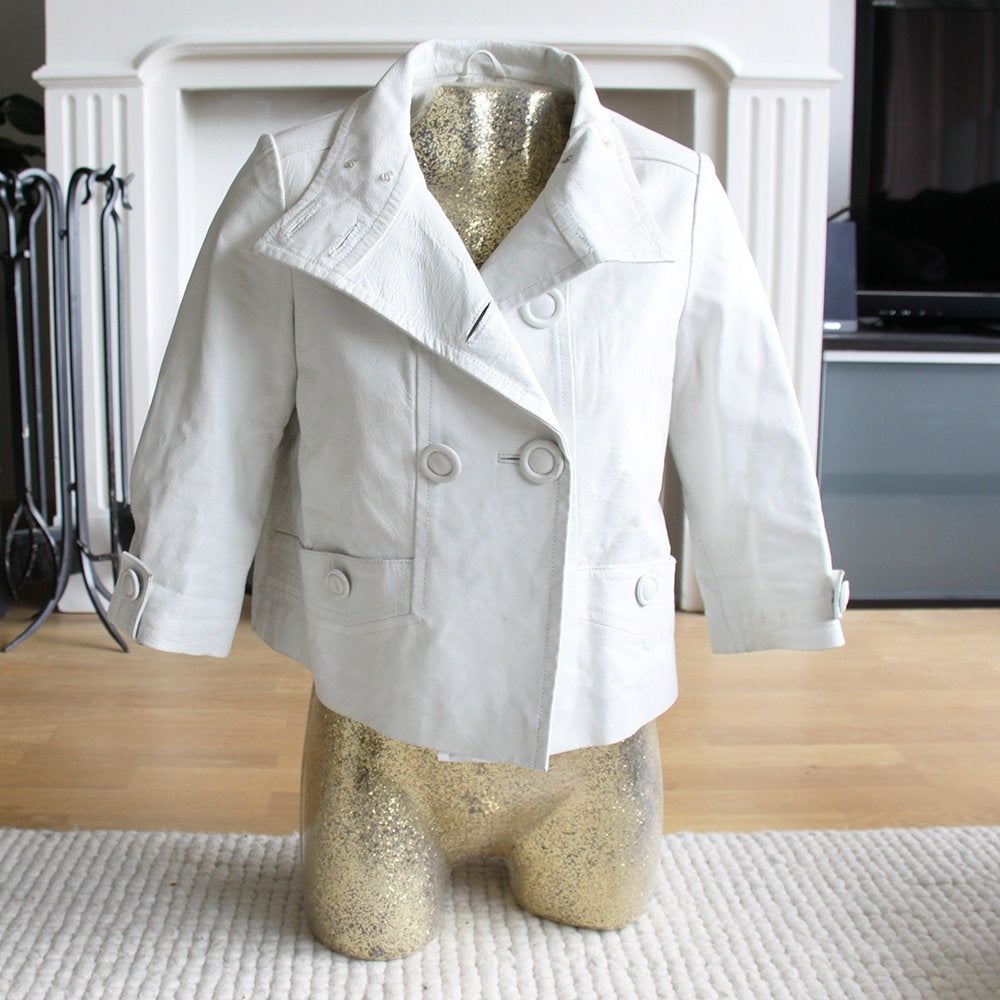 Leren Tom Tailor Jasje (M) € 65,-, Maat 38/40 (M), Wit, Zo goed als nieuw, Tom Tailor