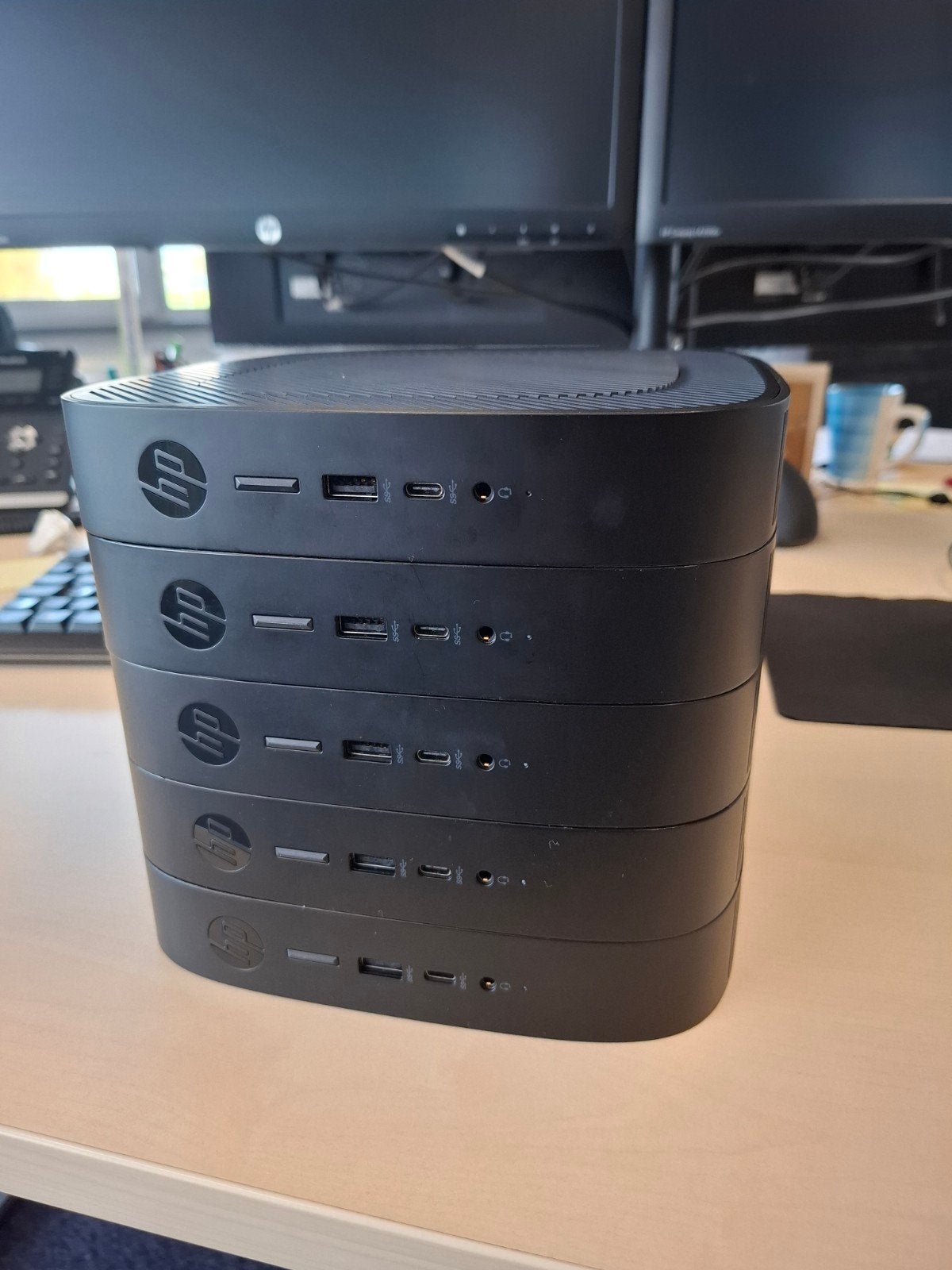 5x HP T540 Thin Clients (zonder voetjes), Computers en Software, Ophalen of Verzenden, Gebruikt, AMD Ryzen Embedded R1305G, HP