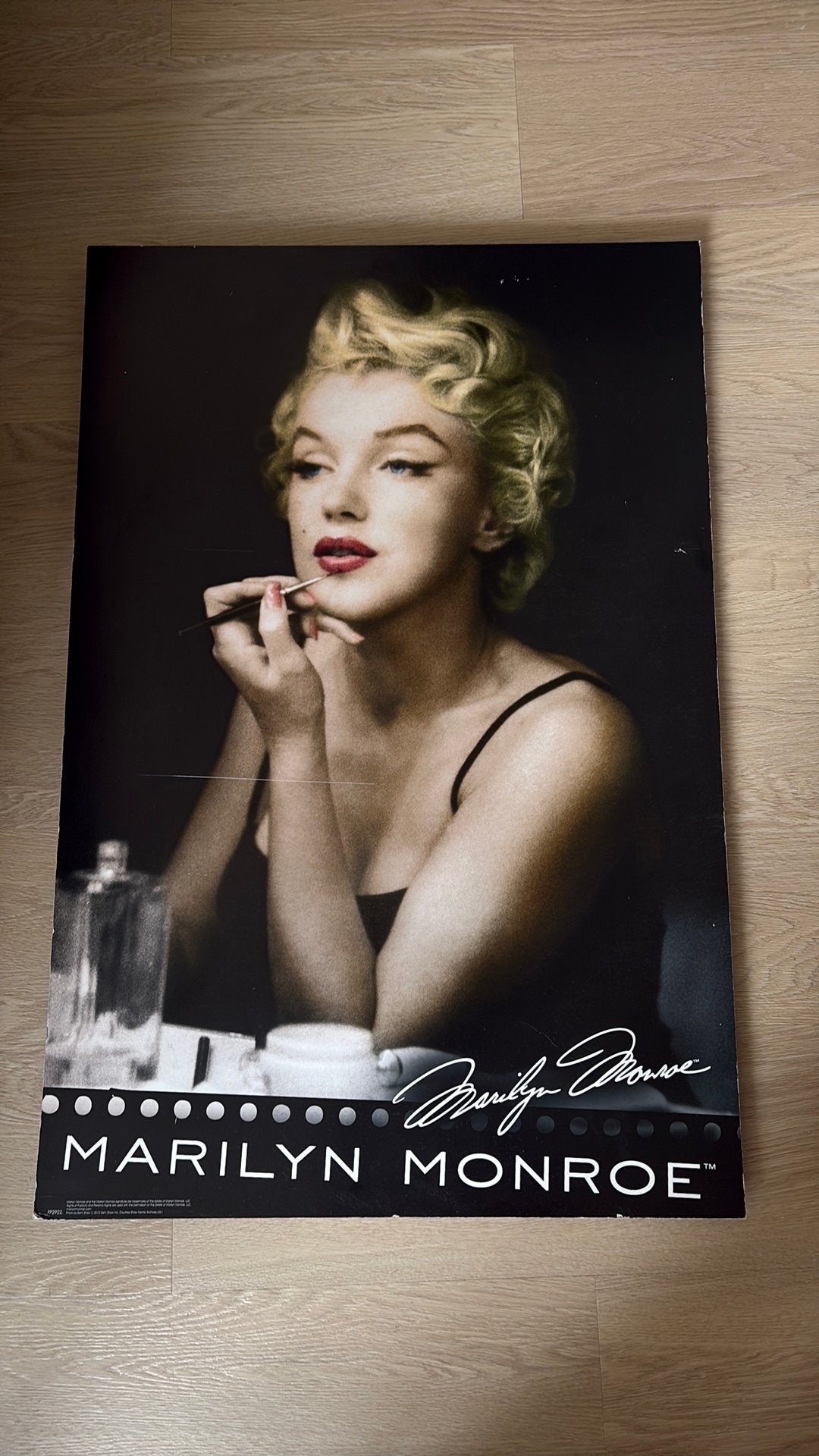 Marilyn monroe poster op mdf hout, Ophalen, Gebruikt, Deurposter of groter, Film en Tv