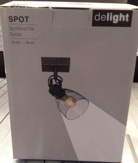 Spot 1-lichts met getint glas voor een industriële look., Ophalen, Nieuw, E14 (klein)