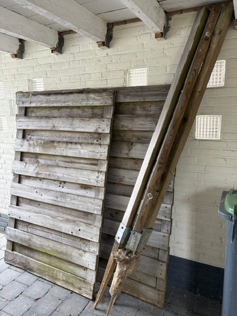 Houten schutting gratis af te halen, Tuin en Terras, Ophalen, Minder dan 3 meter, Hout, 1 tot 2 meter