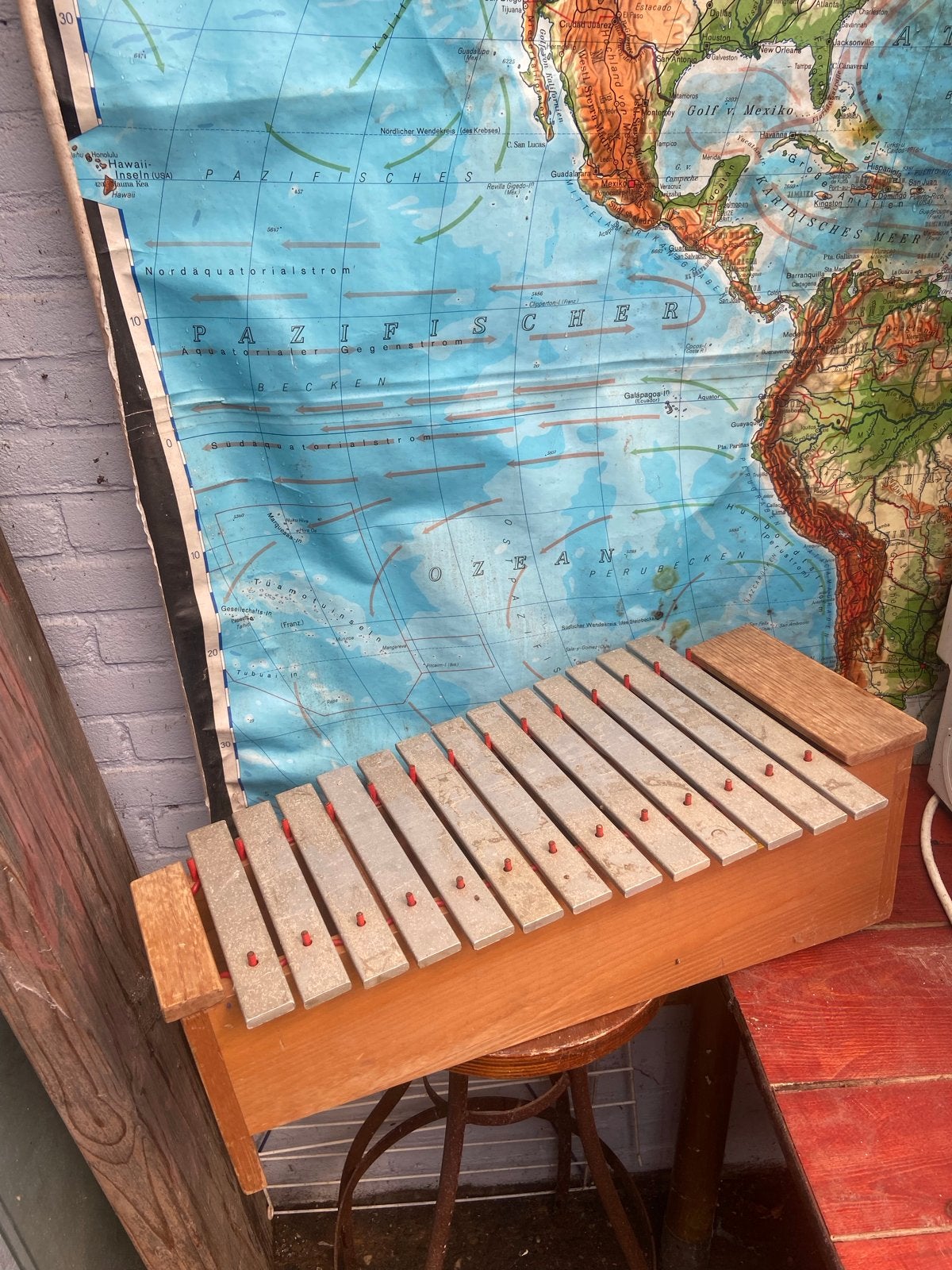 Xylofoon hout met aluminium klankstaven, Ophalen of Verzenden, Gebruikt, Melodische percussie