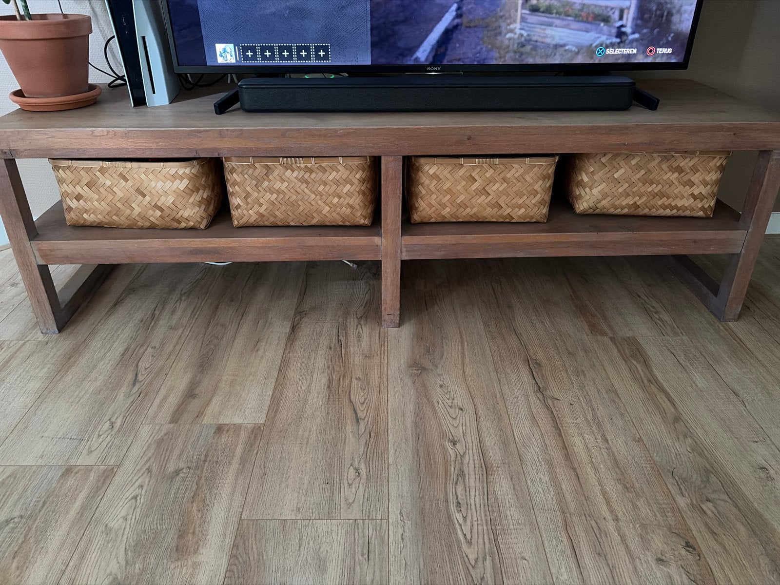 Houten tv-meubel 175x50x50, Gebruikt, 100 tot 150 cm, Ophalen of Verzenden, Minder dan 100 cm