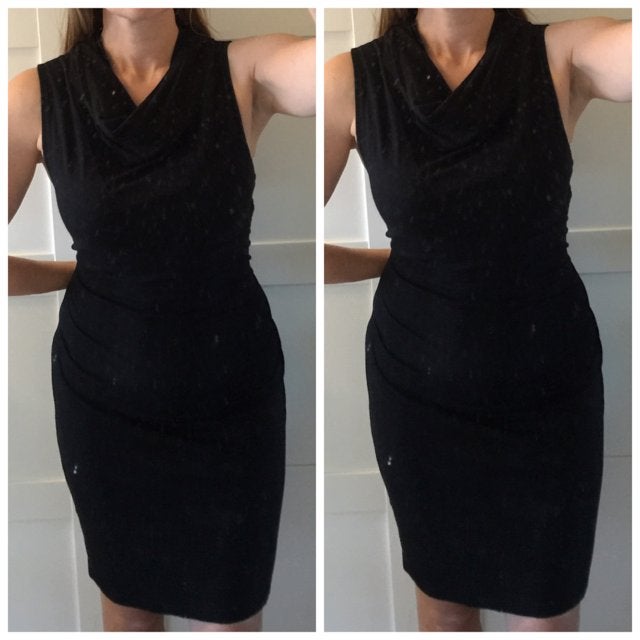 InWear jersey zomer jurk met watervalhals gedrapeerde hals M, Maat 38/40 (M), Zwart, Nieuw, Ophalen of Verzenden