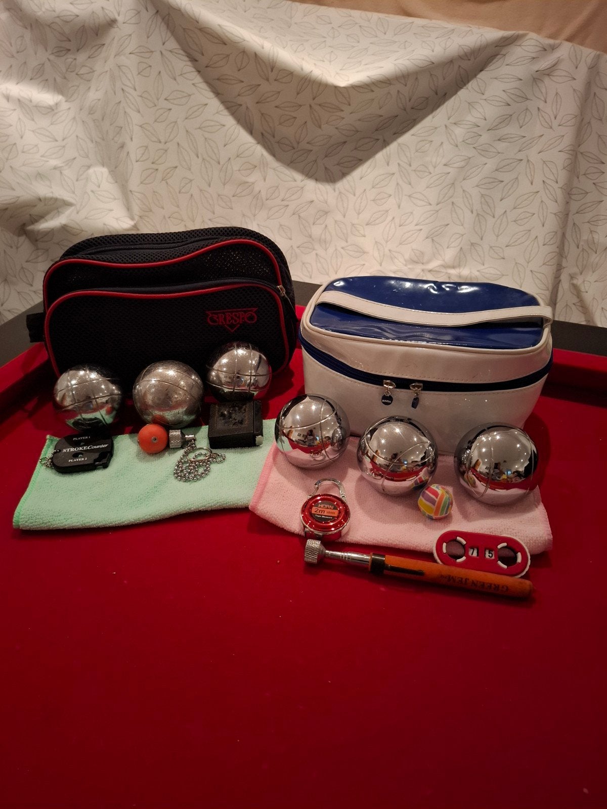 Petanque set met accessoires - 2 sets in draagtassen, Ophalen of Verzenden, Gebruikt