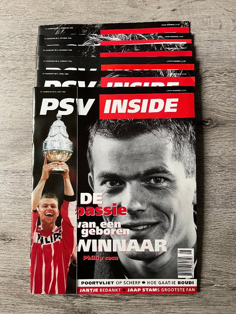 Jaargang 2 PSV Inside Aug 1995 - Juli 1996, Ophalen of Verzenden, Zo goed als nieuw, PSV, Boek of Tijdschrift