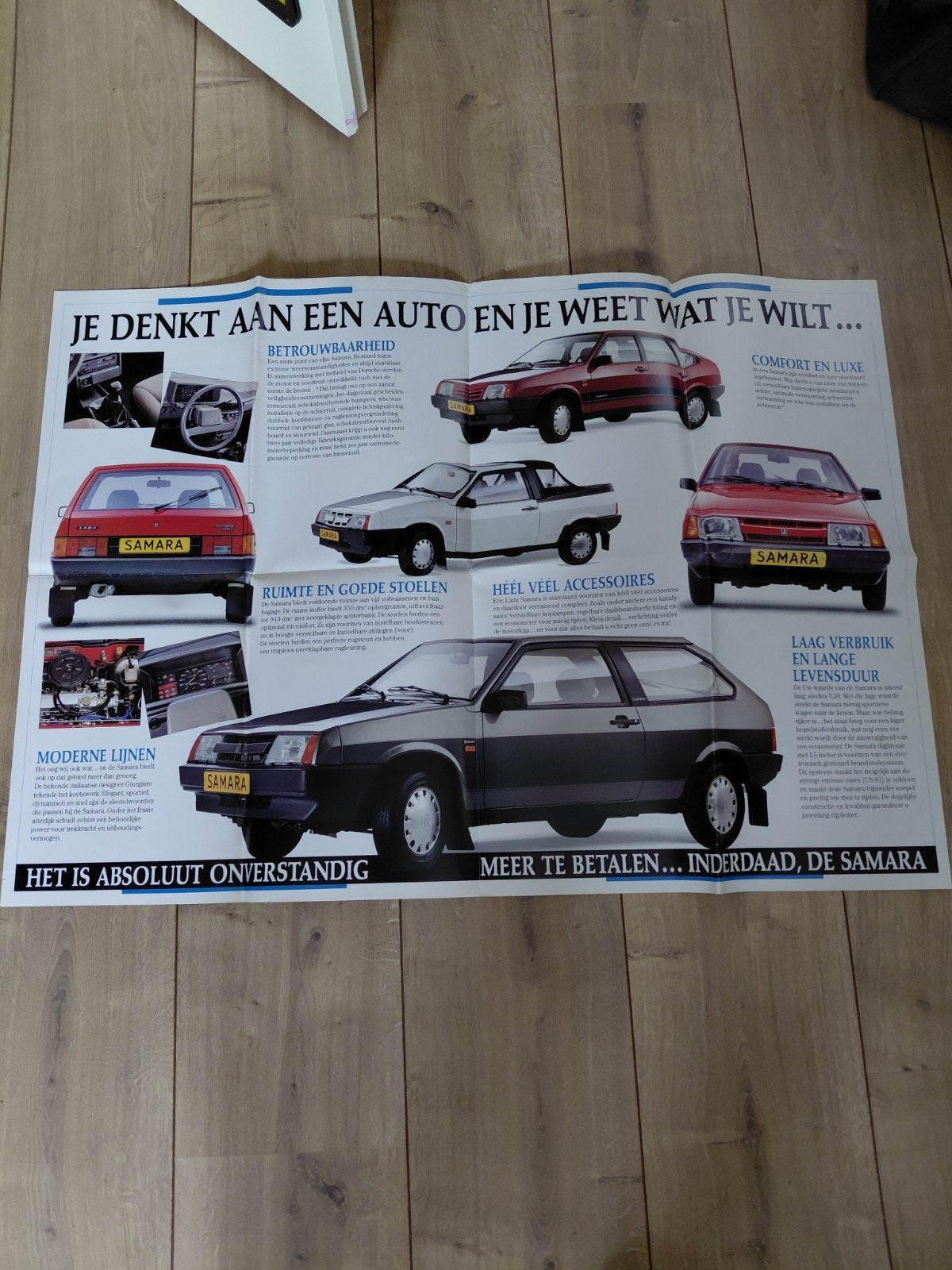 Vintage Lada Samara Folder Poster - Origineel, Ophalen of Verzenden