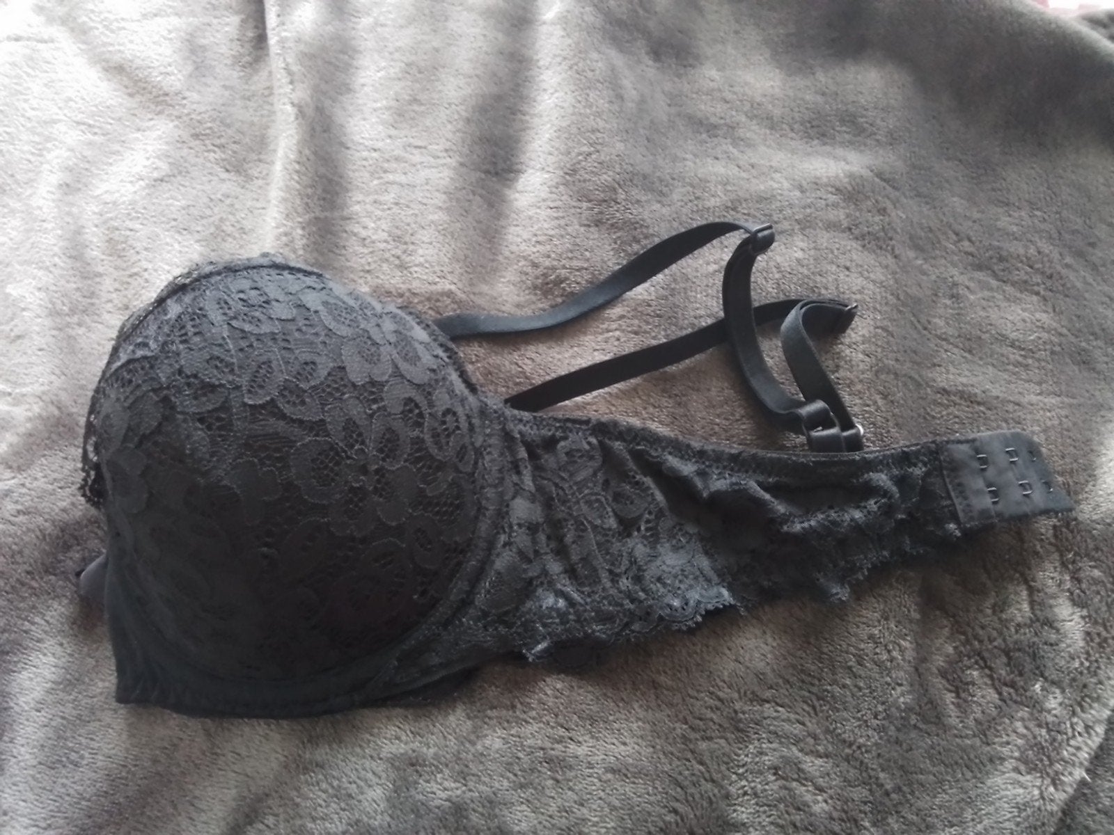 Hunkemöller Zwarte Kanten Strapless BH - Maat 70D, Hunkemöller, Ophalen of Verzenden, Zwart, BH