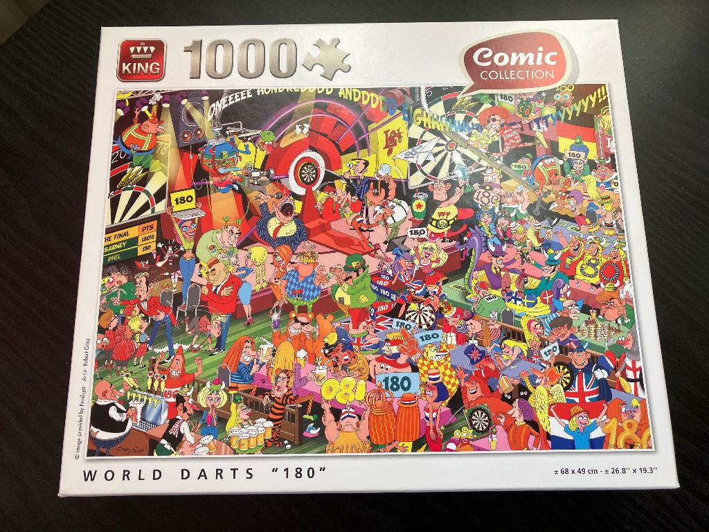 Puzzel van 1000 stukjes, World Darts 180, Hobby en Vrije tijd, Denksport en Puzzels, Ophalen of Verzenden, 500 t/m 1500 stukjes