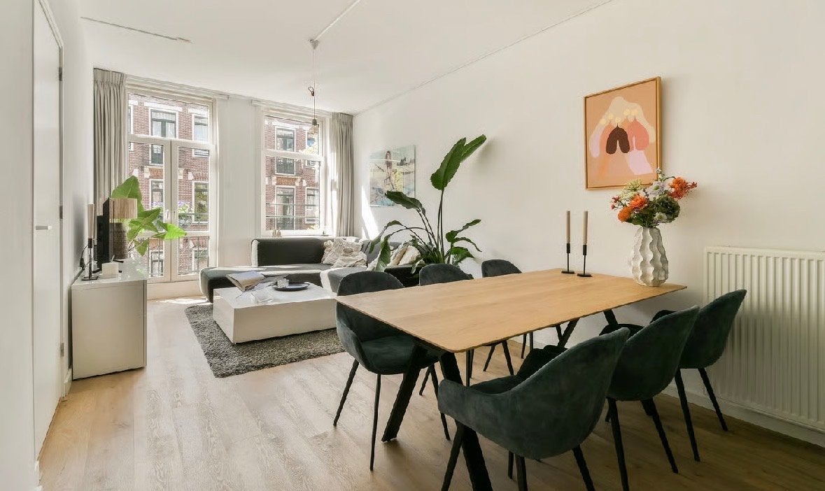 Eettafel (200x90) met 6 comfortabele eetkamerstoelen, Huis en Inrichting, Tafels | Eettafels, Zo goed als nieuw, 50 tot 100 cm