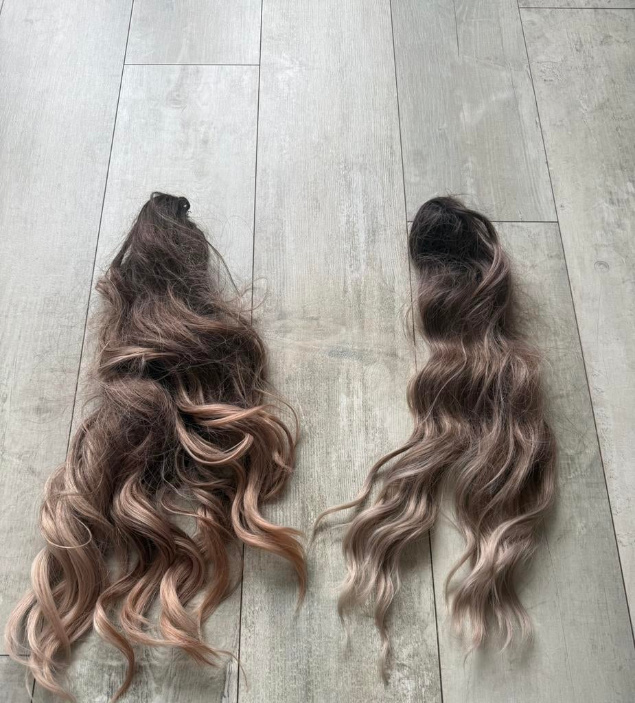 Haar extensions in clip voor staart, Ophalen of Verzenden, Zo goed als nieuw, Pruik of Haarverlenging