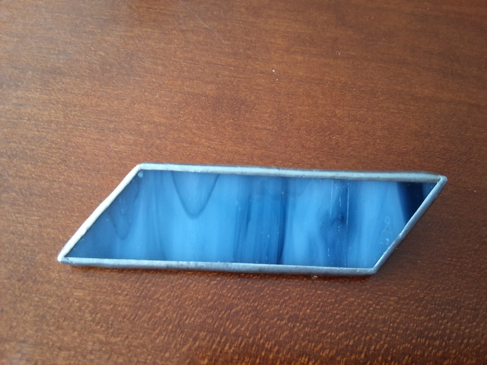 Handgemaakte Tiffany stijl glas-in-lood broche, Sieraden, Tassen en Uiterlijk, Overige materialen, 4 tot 7 cm, Blauw, Nieuw
