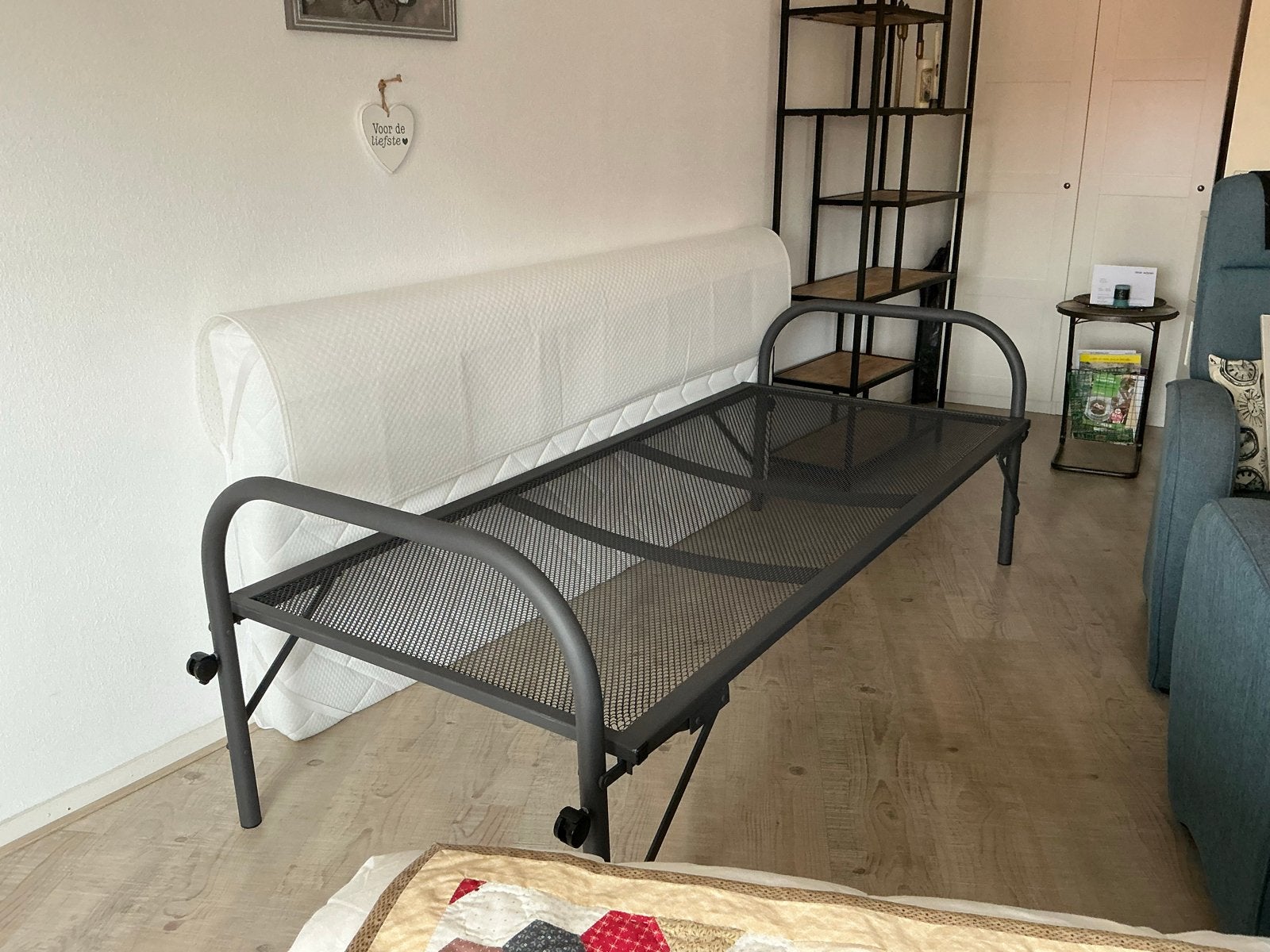 Opklap bare eenpersoons bed, Huis en Inrichting, Slaapkamer | Bedden, Ophalen, Gebruikt, 90 cm, Eenpersoons