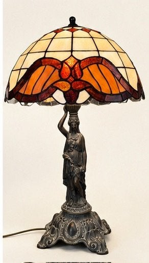 Vintage Honsel Leuchten tafellamp – Tiffany stijl – 60 cm, 60 cm, Oranje, Ophalen of Verzenden, Design