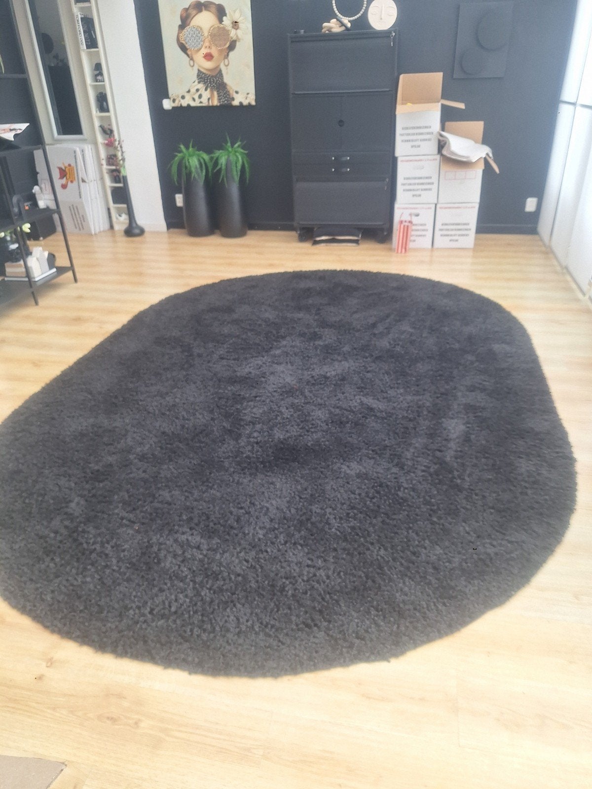 Ovaal fluffy vloerkleed 200x300cm, Ophalen, Zo goed als nieuw, Ovaal, 200 cm of meer