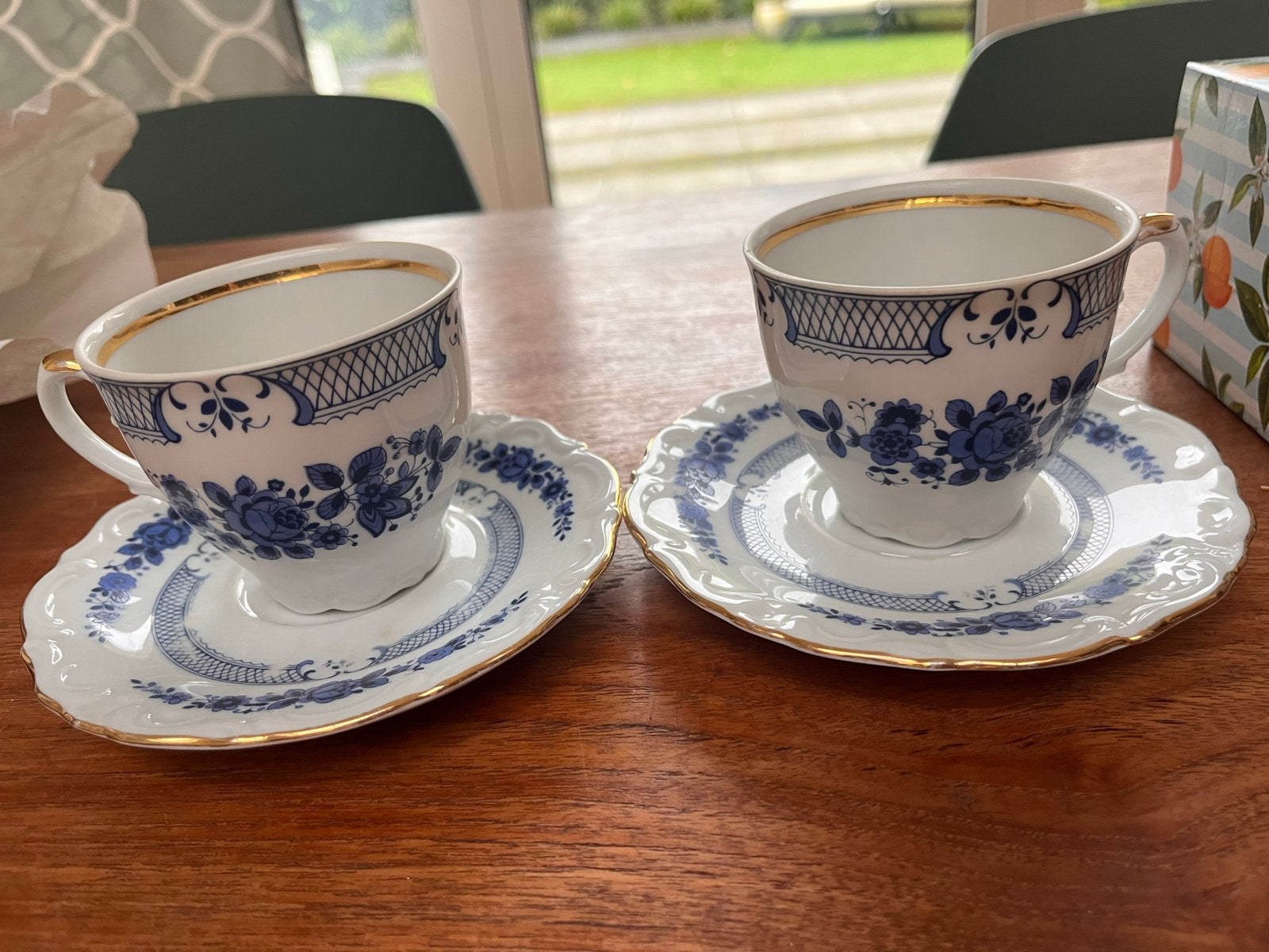 Vintage Winterling Roslau Bavaria theekopjes met schotels, Ophalen of Verzenden