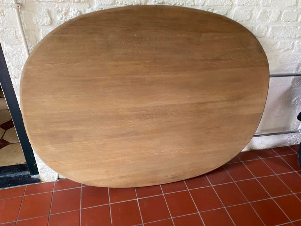 Massief eiken tafelblad 130x95 cm, Gebruikt, 100 tot 150 cm, Eikenhout, Ovaal