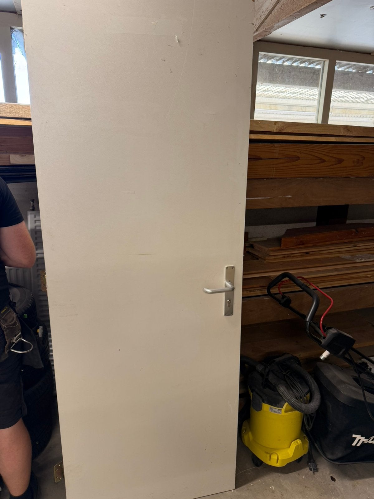 Stompe binendeur massief, Doe-het-zelf en Verbouw, Ophalen, Zo goed als nieuw, Binnendeur, 200 tot 215 cm